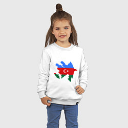 Свитшот хлопковый детский Azerbaijan map, цвет: белый — фото 2