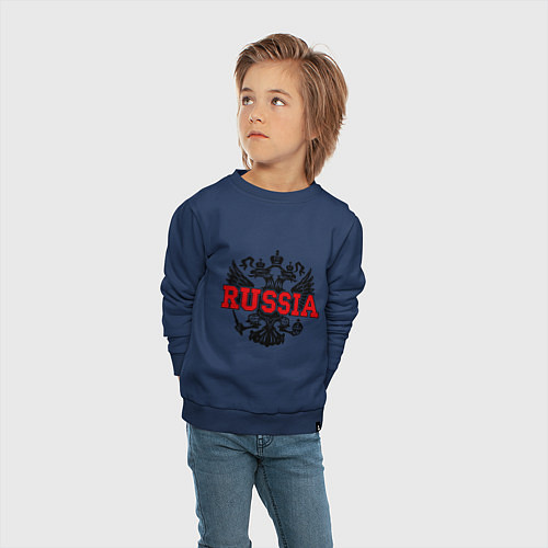 Детский свитшот Russia Coat / Тёмно-синий – фото 4