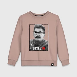 Свитшот хлопковый детский Stalin: Style in, цвет: пыльно-розовый