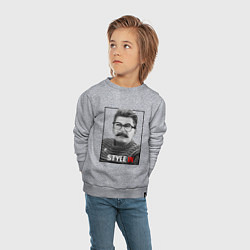 Свитшот хлопковый детский Stalin: Style in, цвет: меланж — фото 2