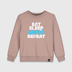 Детский свитшот Eat sleep swim repeat