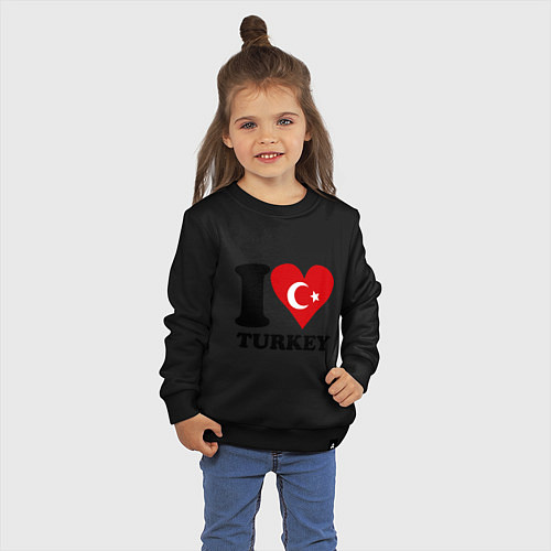 Детский свитшот I love turkey / Черный – фото 3