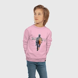 Свитшот хлопковый детский Battlefield 3, цвет: светло-розовый — фото 2
