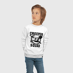 Свитшот хлопковый детский Creeper Squad, цвет: белый — фото 2