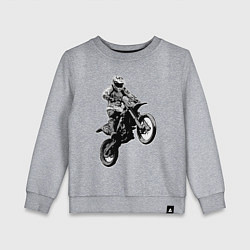 Свитшот хлопковый детский Мотокросс, цвет: меланж