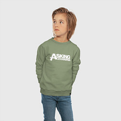 Свитшот хлопковый детский Asking Alexandria, цвет: авокадо — фото 2