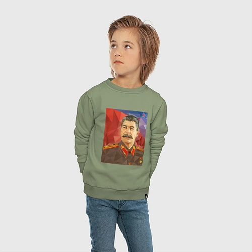 Детский свитшот Сталин: полигоны / Авокадо – фото 4