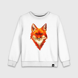 Свитшот хлопковый детский Огенный лис, цвет: белый