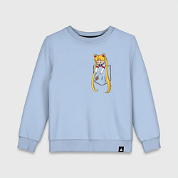 Свитшот хлопковый детский Little Pocket Moon, цвет: мягкое небо