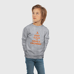 Свитшот хлопковый детский Keep Calm & Grab a Crowbar, цвет: меланж — фото 2