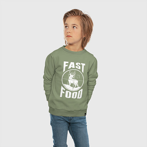 Детский свитшот FAST FOOD олень в прицеле / Авокадо – фото 4