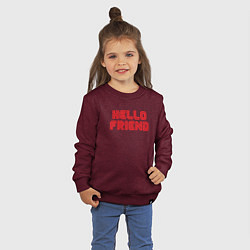 Свитшот хлопковый детский Hello Friend, цвет: меланж-бордовый — фото 2
