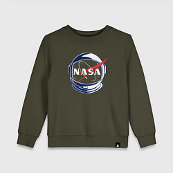 Свитшот хлопковый детский NASA, цвет: хаки