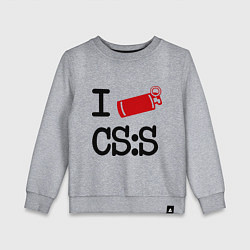 Свитшот хлопковый детский I love CS:S, цвет: меланж