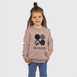 Свитшот хлопковый детский BTS Wings, цвет: пыльно-розовый — фото 2