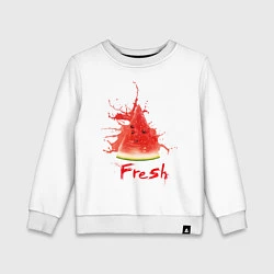 Свитшот хлопковый детский Fresh арбуз, цвет: белый