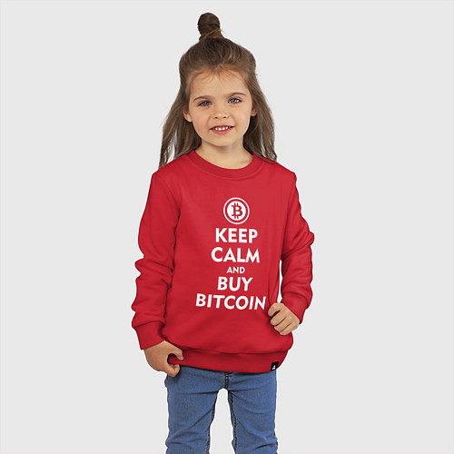 Детский свитшот Keep Calm & Buy Bitcoin / Красный – фото 3