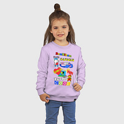 Свитшот хлопковый детский Бренды 90-х, цвет: лаванда — фото 2