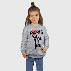 Свитшот хлопковый детский Paris: You & me, цвет: меланж — фото 2