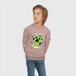 Свитшот хлопковый детский Crash Minecraft, цвет: пыльно-розовый — фото 2