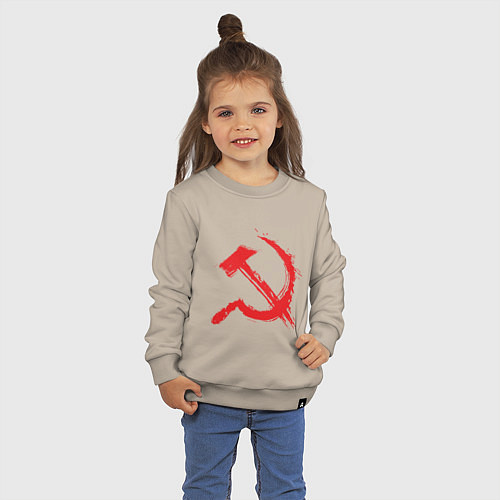 Детский свитшот Cерп и молот / Миндальный – фото 3