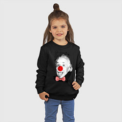 Свитшот хлопковый детский Альберт Эйнштейн клоун, цвет: черный — фото 2