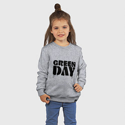 Свитшот хлопковый детский Greeen Day: spray style, цвет: меланж — фото 2
