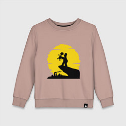 Свитшот хлопковый детский Homer & Bart, цвет: пыльно-розовый