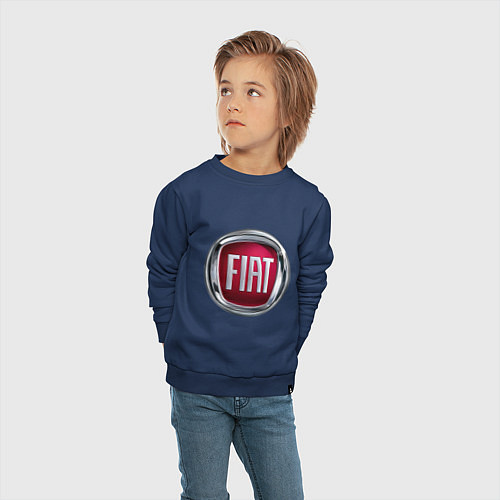 Детский свитшот FIAT logo / Тёмно-синий – фото 4