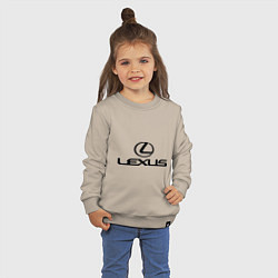 Свитшот хлопковый детский Lexus logo, цвет: миндальный — фото 2