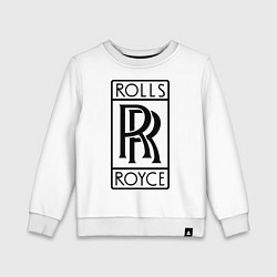Свитшот хлопковый детский Rolls-Royce logo, цвет: белый