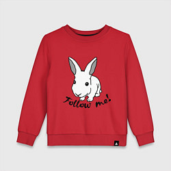 Свитшот хлопковый детский Rabbit: follow me, цвет: красный