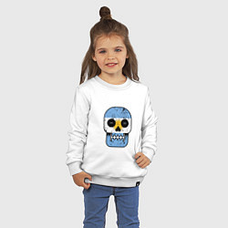 Свитшот хлопковый детский Argentina Skull, цвет: белый — фото 2
