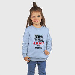 Свитшот хлопковый детский Born to be an ARMY BTS, цвет: мягкое небо — фото 2