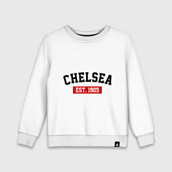 Свитшот хлопковый детский FC Chelsea Est. 1905, цвет: белый