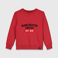 Свитшот хлопковый детский FC Manchester United Est. 1878, цвет: красный
