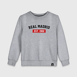Свитшот хлопковый детский FC Real Madrid Est. 1902, цвет: меланж