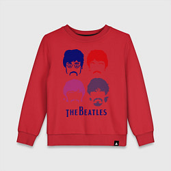 Свитшот хлопковый детский The Beatles faces, цвет: красный