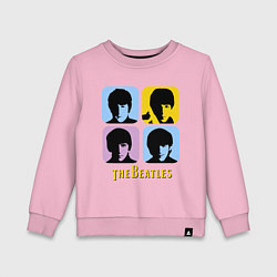 Свитшот хлопковый детский The Beatles: pop-art, цвет: светло-розовый