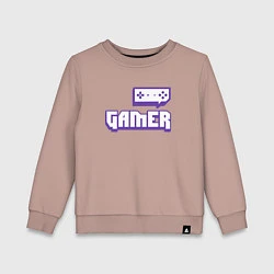 Свитшот хлопковый детский Twitch Gamer, цвет: пыльно-розовый