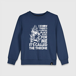 Свитшот хлопковый детский I'ts Called the Throne, цвет: тёмно-синий