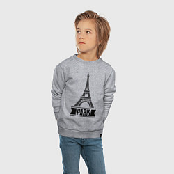 Свитшот хлопковый детский Paris, цвет: меланж — фото 2