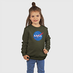 Свитшот хлопковый детский NASA: Sasa, цвет: хаки — фото 2