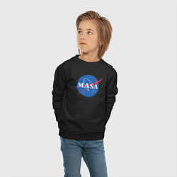 Свитшот хлопковый детский NASA: Masa, цвет: черный — фото 2