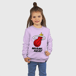 Свитшот хлопковый детский Miami Heat-logo, цвет: лаванда — фото 2