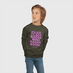 Свитшот хлопковый детский Click Clack Black Pink, цвет: хаки — фото 2
