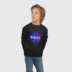 Свитшот хлопковый детский Nasty NASA, цвет: черный — фото 2