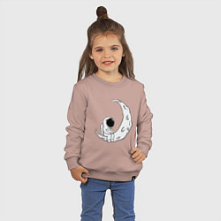 Свитшот хлопковый детский Космонавт на Луне, цвет: пыльно-розовый — фото 2