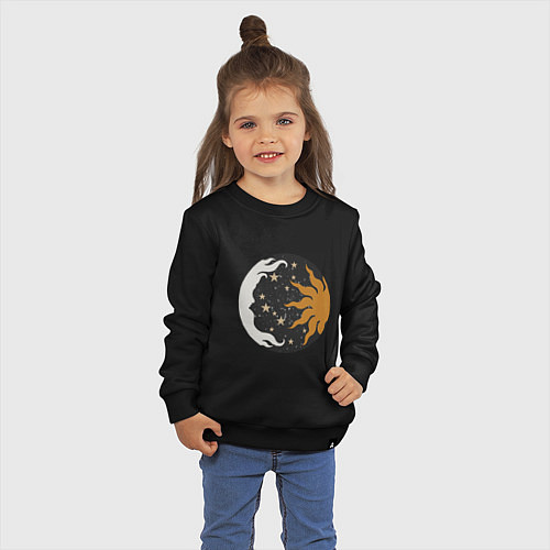Детский свитшот Волшебная Луна / Черный – фото 3