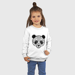 Свитшот хлопковый детский Панда c узорами, цвет: белый — фото 2